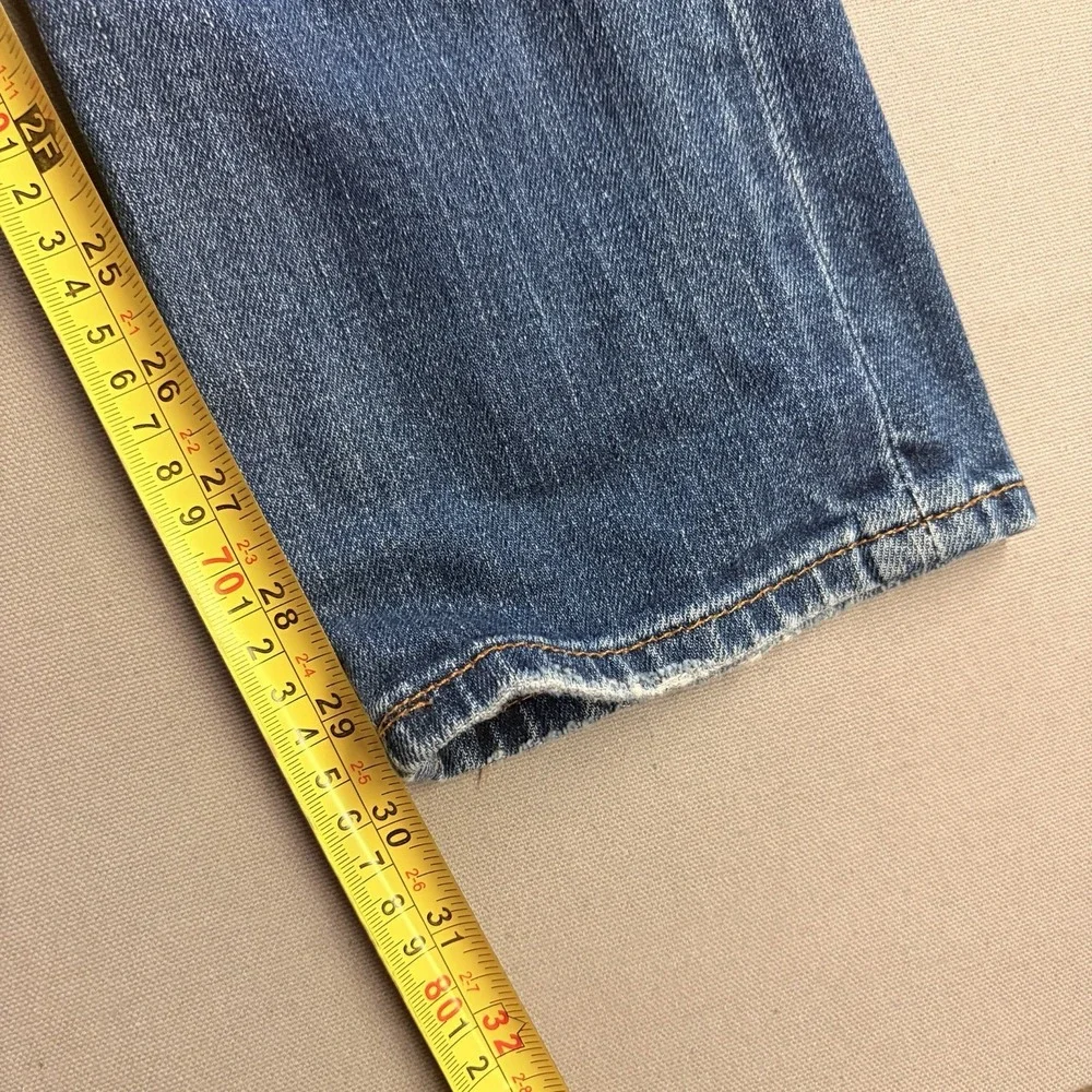Lucky Brand Sweet N Straight Jeans Womens 6/28 Low Rise Distressed Blue Denim